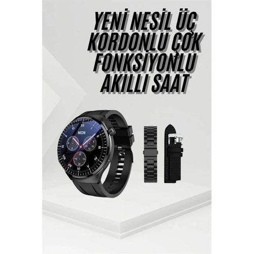 Amoled Ekran Metal Deri Silikon Kordonlu Uyku Ve Sağlık Takibi