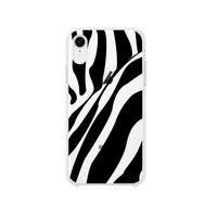 iPhone Xr Zebra Desenli Premium Şeffaf Silikon Kılıf