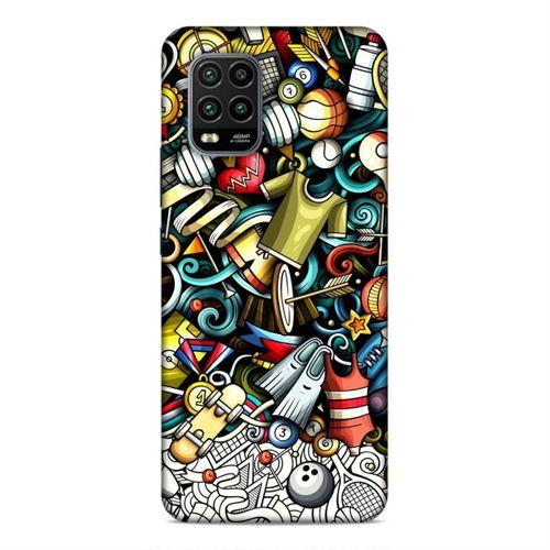Xiaomi Mi 10 Lite Kılıf Fitness Doodle Arka Kapak Silikon Koruma Full Koruyucu