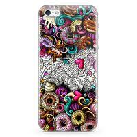 Apple iPhone 5 Kılıf Donut Doodle Arka Kapak Koruma Desenli Full Koruyucu