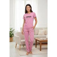 Özel Tasarım Kısa Kol Kadın Penye Pijama Takımı Somon