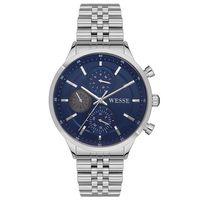 Wesse WWG207402 Quartz Çelik Gri Mavi Kadran 43 mm Erkek Kol Saati