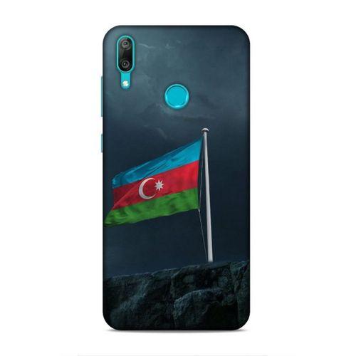 Huawei Y7 Prime 2019 Uyumlu Kılıf Azarbaijan (27) Tasarımlı Kılıf Mavi Beyaz