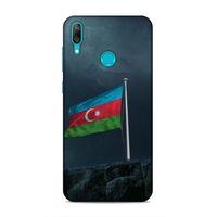 Huawei Y7 Prime 2019 Uyumlu Kılıf Azarbaijan (27) Tasarımlı Kılıf Mavi Beyaz