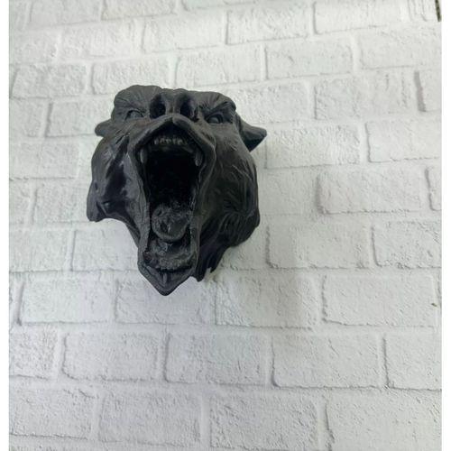 3d Siyah Ayı Başı Duvar Dekoru Modern Asılabilir Heykel 25x19 Cm