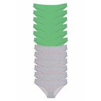 12 adet Süper Eko Set Likralı Kadın Slip Külot Yeşil Gri