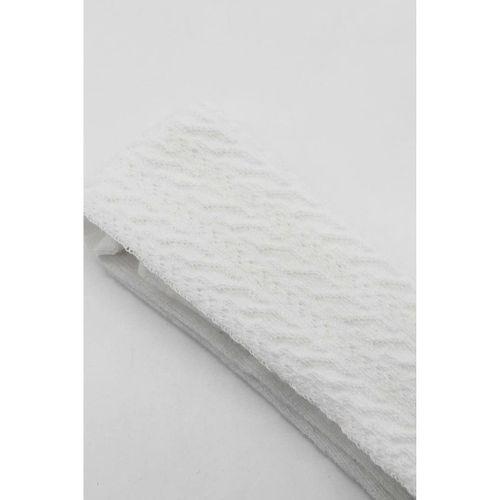 Tekli Zikzak Kabartma Penye Külotlu Çorap Beyaz Günlük Kullanım İçin Şık Seçenek