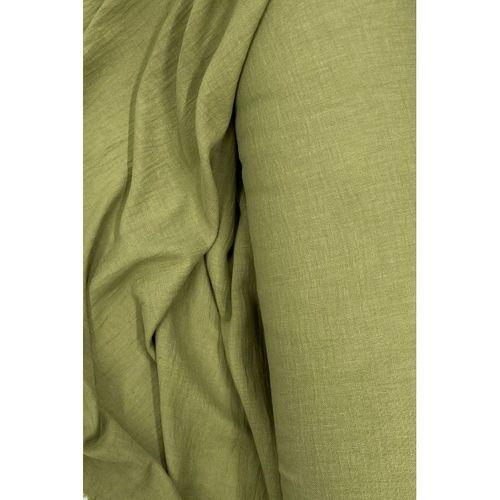 Keten Kumaş - Organik Kumaş - Perde Kumaşı - Ince Keten - Kıyafet Için Kumaş Örtü Haki Yeşil 82
