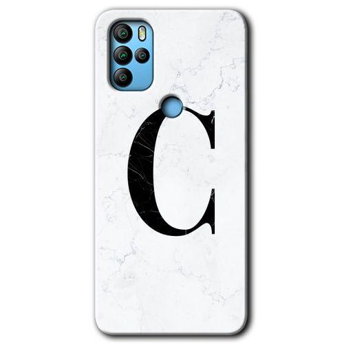 Omix X300 Kılıf HD Desen Baskılı Arka Kapak - Beyaz Mermer Desenli C Harfi