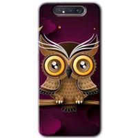 MRCİLETİSİM MRCİLETİSİM Samsung Galaxy A80 Kılıf HD Desen Baskılı Arka Kapak + Temperli Cam - Owl Bird Branch