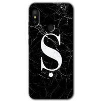 MRCİLETİSİM Xiaomi Mi A2 Lite Kılıf Baskılı Kapak - Siyah Mermer Desenli Ş Harfi + 5D Tam Kaplayan Cam