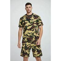 Erkek Kamuflaj Desenli Tişört Şort Takım – Regular Fit Günlük Spor 2’li Yazlık Kombin - Kamuflaj