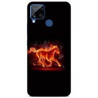 Lopard Oppo Realme C15 Uyumlu Kılıf FireX (28) Arka Kapak Ateşli At