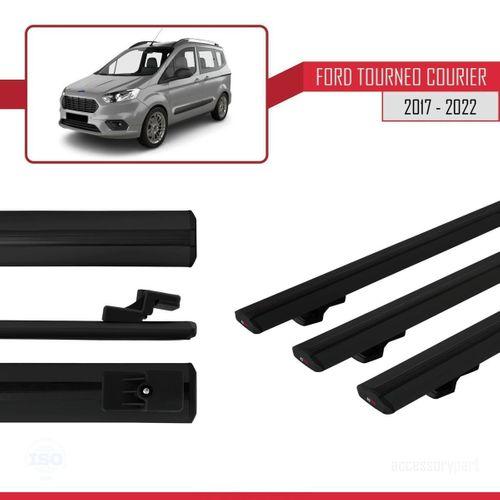 Ford Tourneo Courier 2017-2022 Arası ile uyumlu Basic Model Ara Atkı Tavan Barı SİYAH 3 ADET