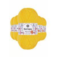 5 Adet Baby One Tüylenmeyen El Örgü İpi Yünü Sarı K154