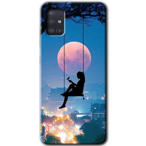 Galaxy A51 Kılıf HD Desen Baskılı Arka Kapak - Yalnız Kadın + Kırılmaz Cam