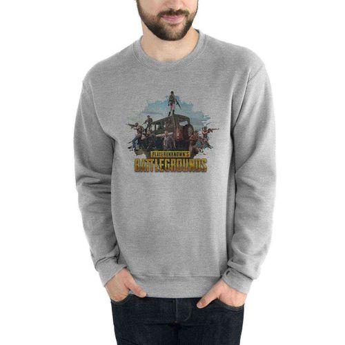 Pubg Baskılı Gri Erkek Sweatshirt