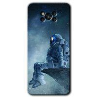BeRa Aksesuar Poco x3 NFC Kılıf Baskılı Kapak - Astronot Yalnızlığı +Tam Kaplayan Mat Seramik