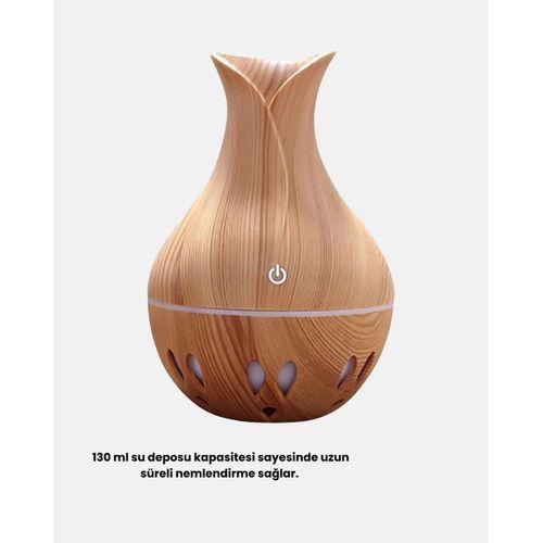 Ahşap Desenli 130 Ml Aromaterapi Difüzör Sessiz Ve Usb Bağlantılı