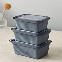 Plastik Saklama Kabı Seti - Mikrodalga Uyumlu Dikdörtgen (600/1100/1800 ml)