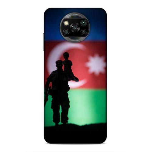 Xiaomi Redmi Poco X3 Uyumlu Kılıf Azarbaijan (14) Lansman Kılıf Asker Bayrak