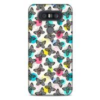 LG K41S - K51S Kılıf Kelebek Etkisi (36) Glitter Kılıf Sarı Pembe