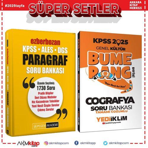 Yediiklim 2025 KPSS Bumerang Coğrafya ve Pegem Ezberbozan Paragraf Soru Bankası Seti 2 Kitap
