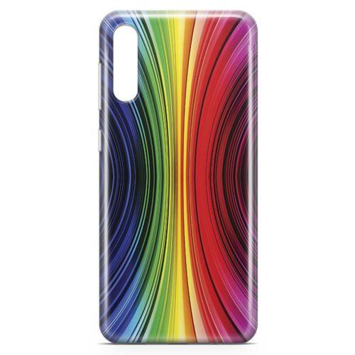 Samsung Galaxy A50 Kılıf Asimetrik Gökkuşağı Arka Kapak Koruma Desenli Full Koruyucu