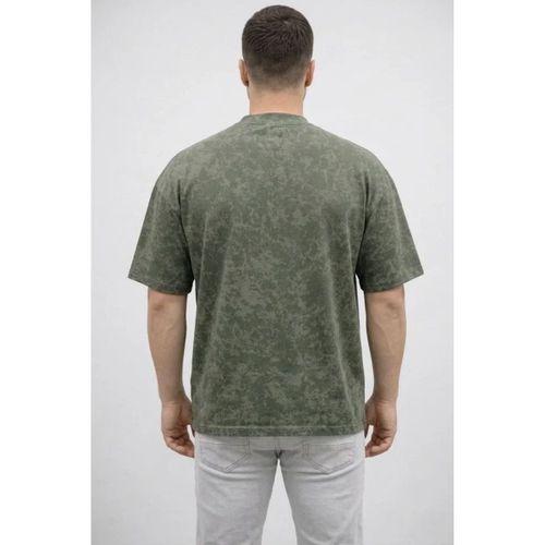 Erkek Premium Tişört OSY Yumuşak Dokulu Yıkamalı Oversize T-Shirt - Haki