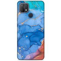 Oppo A15s Uyumlu Kılıf Mavi Delisi (10) Full Koruma Kılıfı Mermer