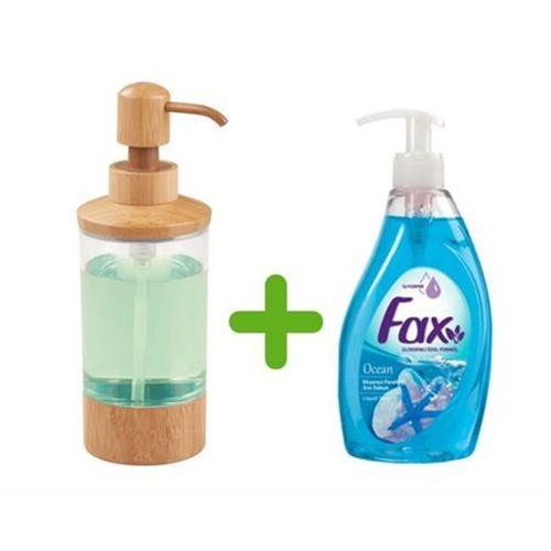 Bambu Akrilik Sıvı Sabunluk Ve 1 Adet 400 Ml Sıvı Sabun Okyanus Kokulu
