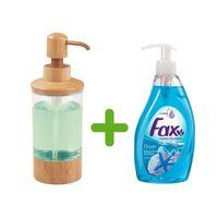 Bambu Akrilik Sıvı Sabunluk Ve 1 Adet 400 Ml Sıvı Sabun Okyanus Kokulu