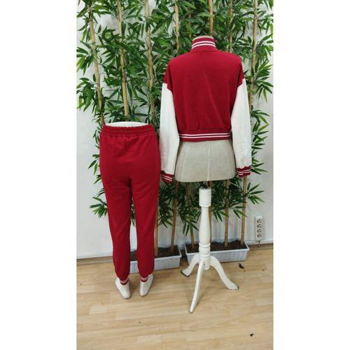 Kadın Uzun Kollu Hakim Yaka önden Düğmeli Ceket Pantolon şardonlu Iki Iplik Ikili Takım