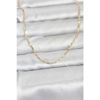 CM 14K Gold Renk Lazerli Zincir Model 60 cm Kadın Kolye