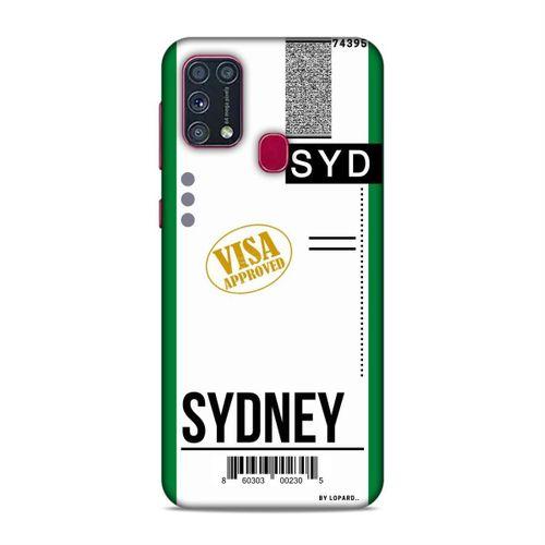 Samsung Galaxy M31 Kılıf Uçak Bileti Sydney Arka Kapak Koruma Desenli Full Koruyucu