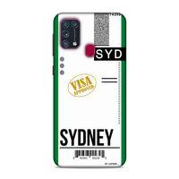 Samsung Galaxy M31 Kılıf Uçak Bileti Sydney Arka Kapak Koruma Desenli Full Koruyucu
