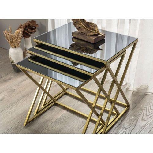 Venedik Gold  Aynalı Zigon Sehpa