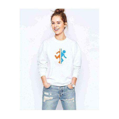 Silhouette Portal Baskılı Beyaz Kadın Sweatshirt