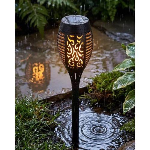 Solar Alev Işıklı Bahçe Lambası Enerji Tasarruflu Sensörlü Dekoratif Dış Mekan Aydınlatma