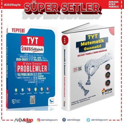 Aydın TYT Matematik Geometri Beceri Temelli ve Sınav TYT 0 dan Sınava Problemler Soru Bankası Seti 2 Kitap