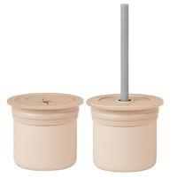 OiOi OiOi Ham+Hüp Pipetli Silikon Bardak Seti Bubble Beige / Powder Grey