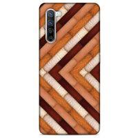 Oppo Reno 3 Pro 5g Kılıf Patchwork (40) Fit Silikon Kılıf Kahverengi Beyaz