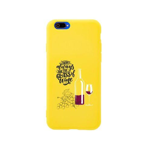Oppo Realme C2 Wine And Grape Premium Silikonlu Sarı Telefon Kılıfı
