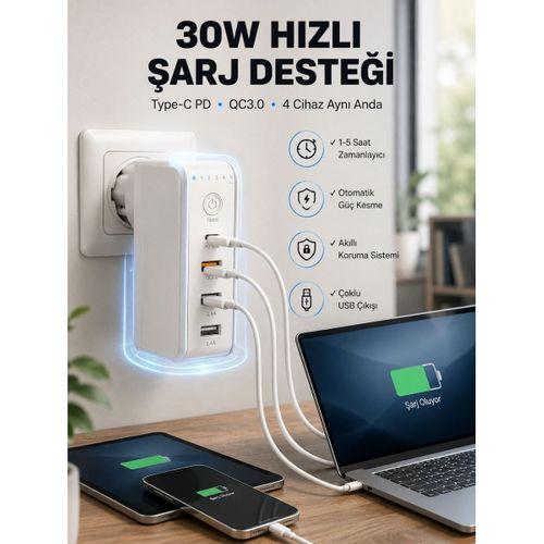 Ev Ve Ofis İçin Zaman Kontrollü Çoklu Şarj Cihazı Yeni Nesil