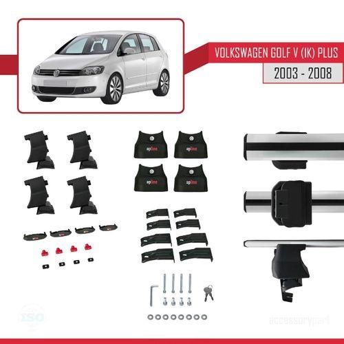 Volkswagen Golf V (1K) Plus 2003-2008 Arası ile uyumlu ACE-4 Ara Atkı Tavan Barı GRİ