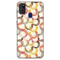 Samsung Galaxy M21 Kılıf Pastel Renkler (33) Hybrid Kılıf Kahverengi Turuncu