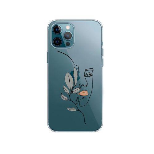 iPhone 12 Pro Max Line Art Women Desenli Premium Şeffaf Silikon Kılıf