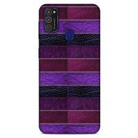 Samsung Galaxy M21 Kılıf Patchwork (14) Lansman Kılıf Mor Bordo