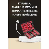 Elektrikli Manikür Pedikür Seti İkili Set 17 Parça Tırnak Bakımı Nasır Temizleme Tırnak Şekillendirme