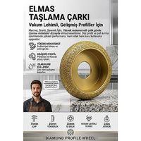 Mermer Granit Seramik İçin Elmas Profil Taşı 75x20x20mm Mermer Granit Seramik Taşlama Çarkı Vakum Lehimli 723576